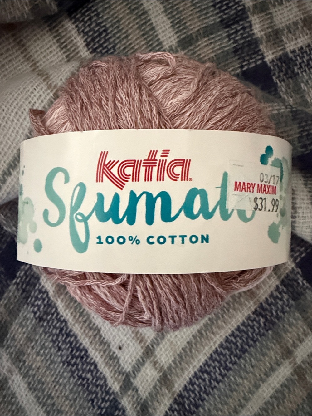 Sfumato 100% Cotton yarn self-striping variegated worsted weight 150g
